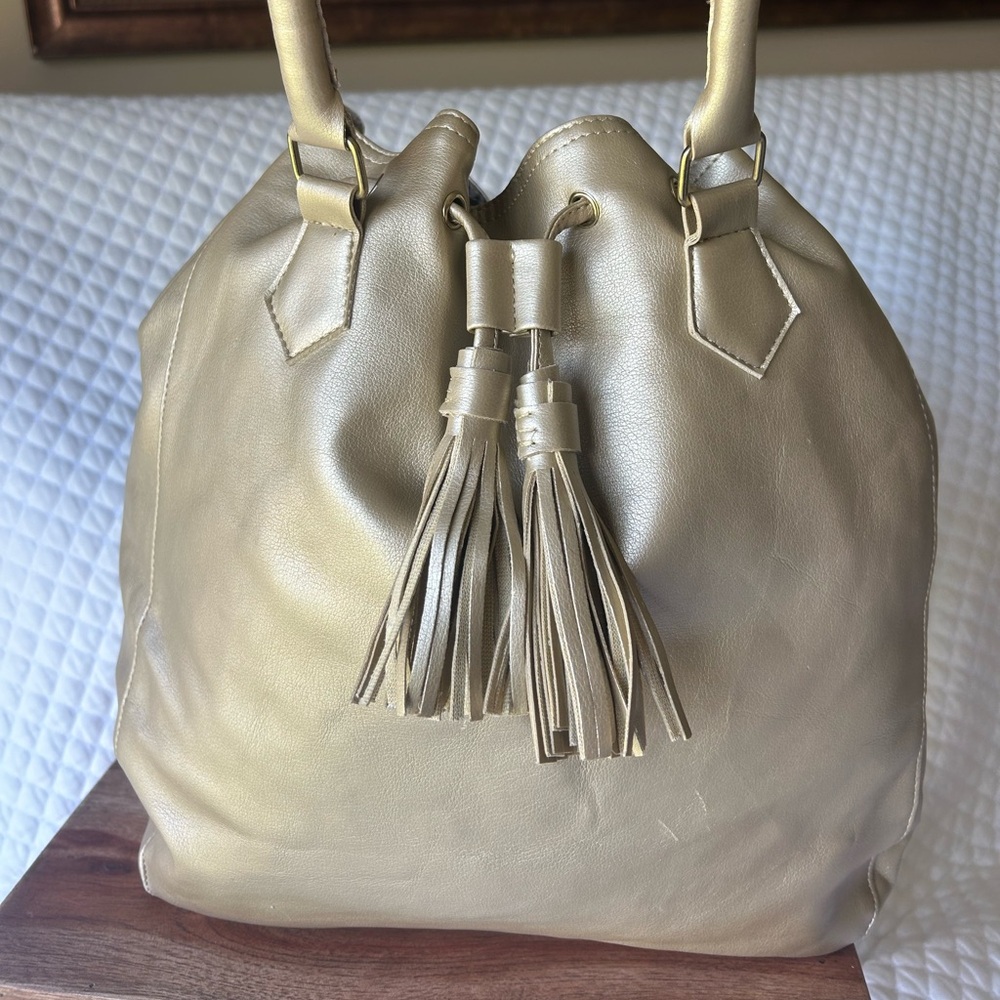 New Signature Club A Gold Top Handle Tote